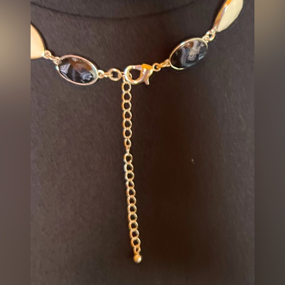 Vintage Black & White Glass Bead Adjustable Length Boho Necklace - Picture 5 of 9